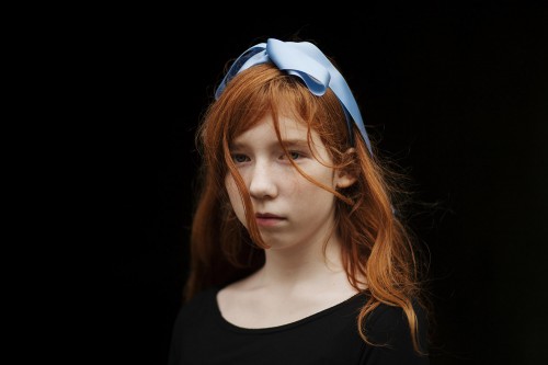 Girl with blue ribbon II